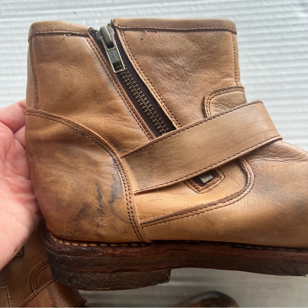 Bed Stu Women’s Tan Brown Spunky Motorcycle Boots Size 8.5 - Picture 3 of 11